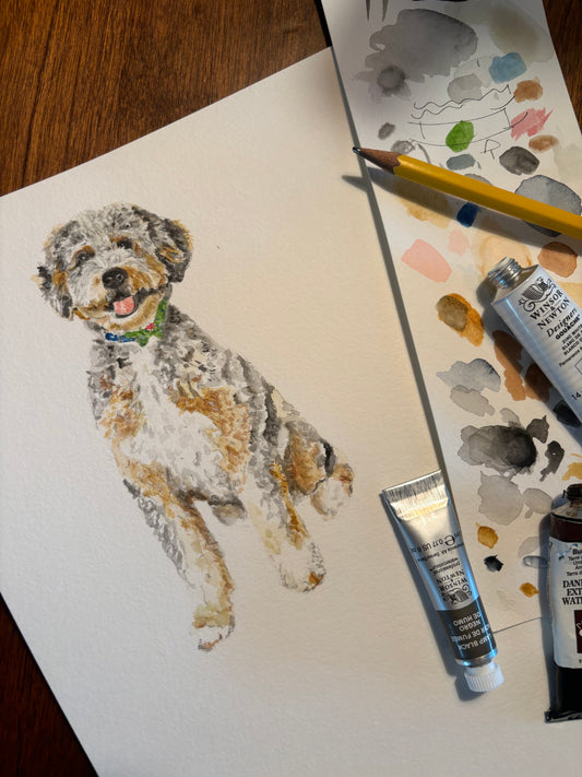 5x7 Custom Dog Watercolor