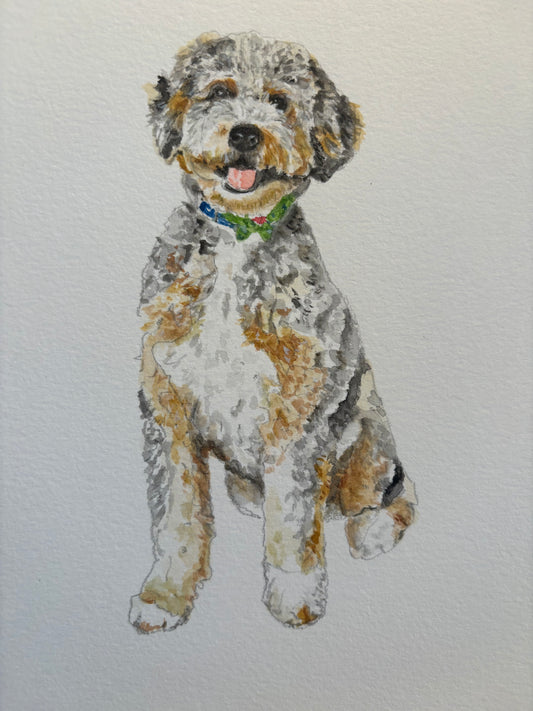 5x7 Custom Dog Watercolor