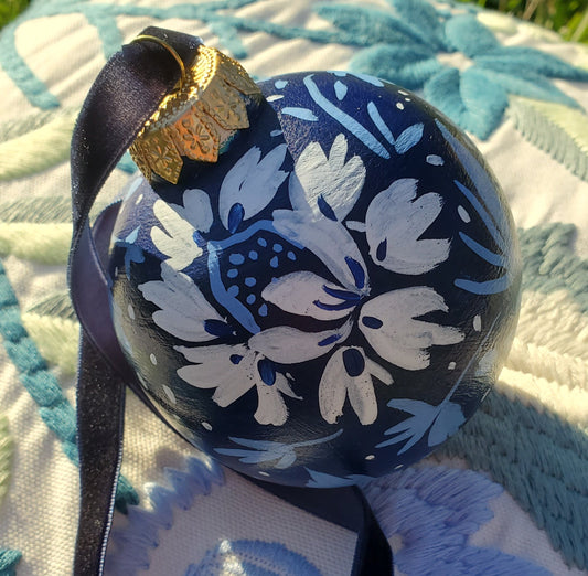 Navy & Blue Block Ornament