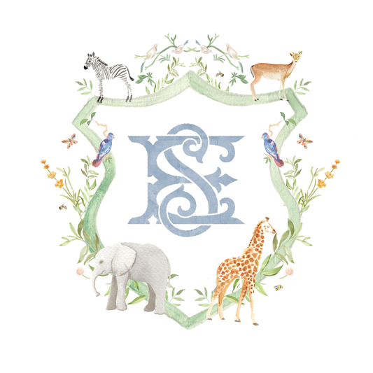 Animal Monogram Crest Print