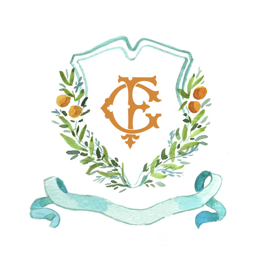 Citrus Monogram Crest Print