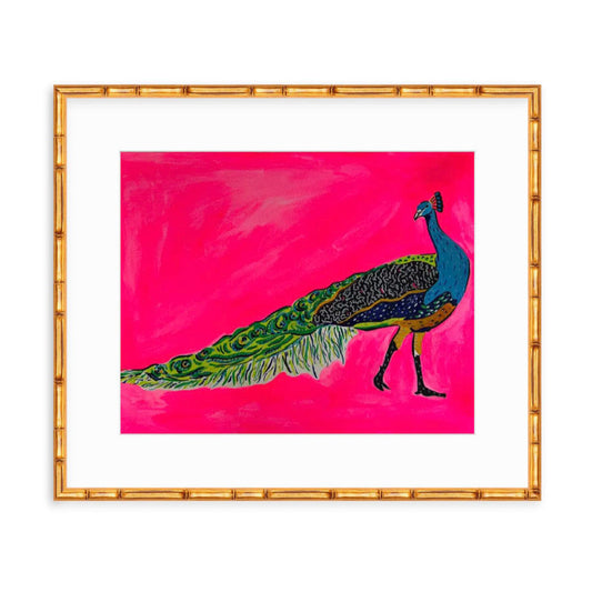 Fuchsia Peacock Original Painting