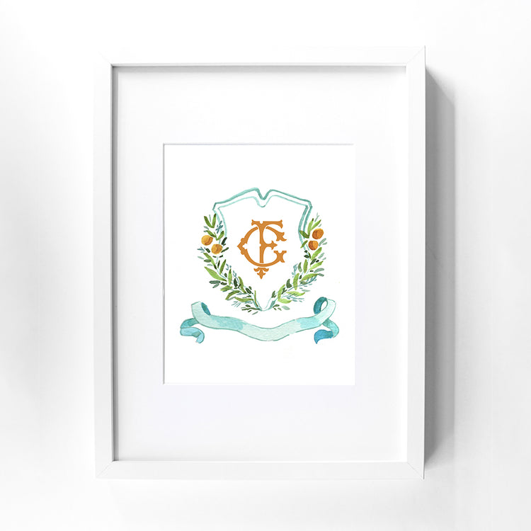 Citrus Monogram Crest Print