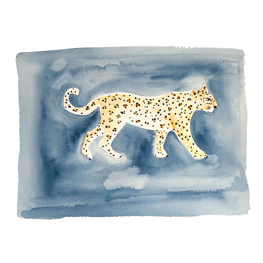 Watercolor Leopard Original Painting